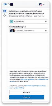 User selects commercial assets to share on Ideal Kommo platform interface.